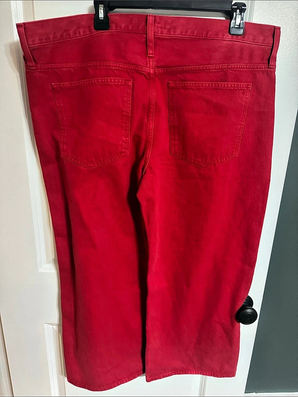 Madewell Low-Slung Baggy Crop Jeans in Red Waist 33 - Picture 2 of 5